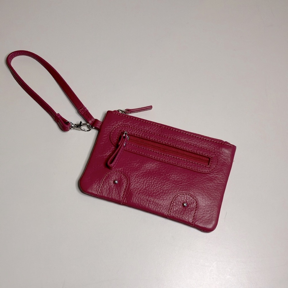 Genuine Leather Dark Pink Safe Keeper Wallet